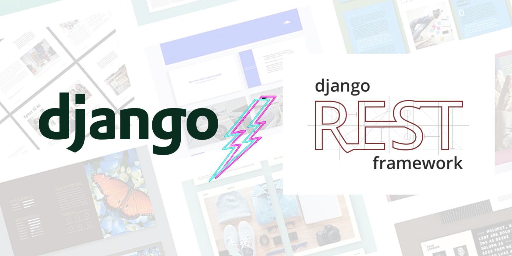 An image with Django and Django REST framework names overlayed