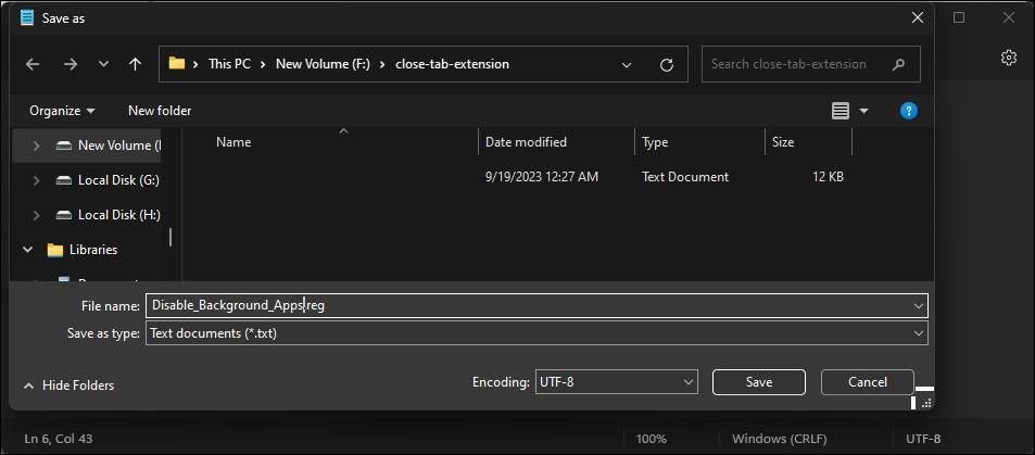 disable background apps windows 11 registry editor save