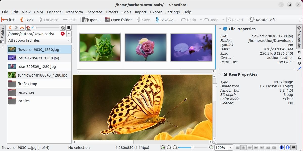 Linux shop photo editor