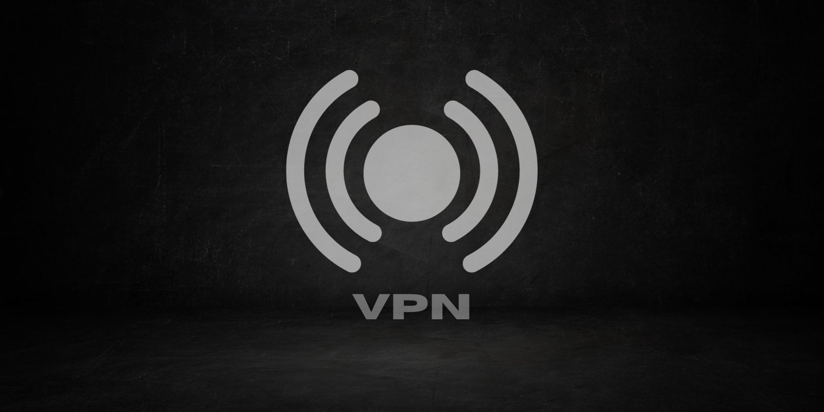 Simbol de semnal cu litere VPN pe fundal negru