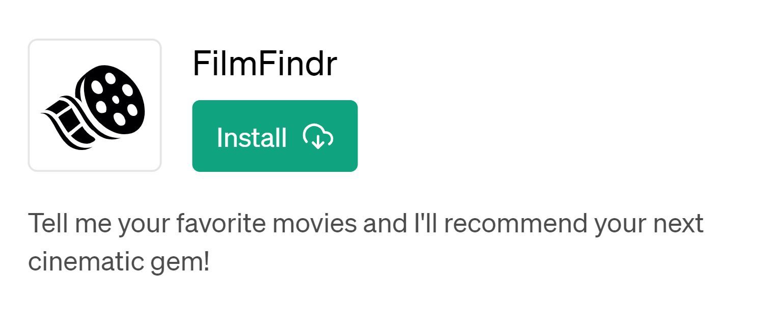 افزونه FilmFindr در فروشگاه افزونه ChatGPT