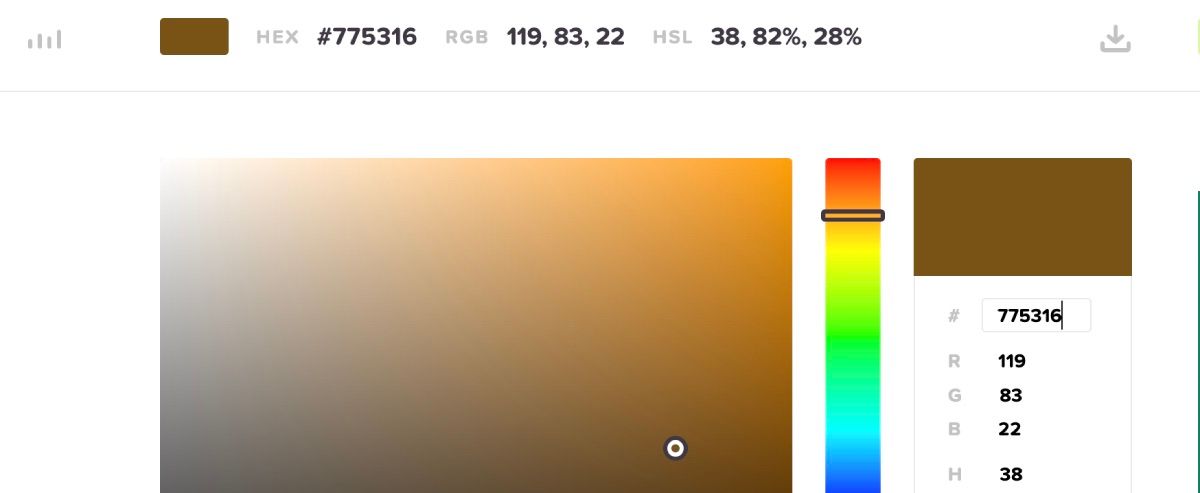 پیدا کردن عدد Hex برای یک رنگ خاص