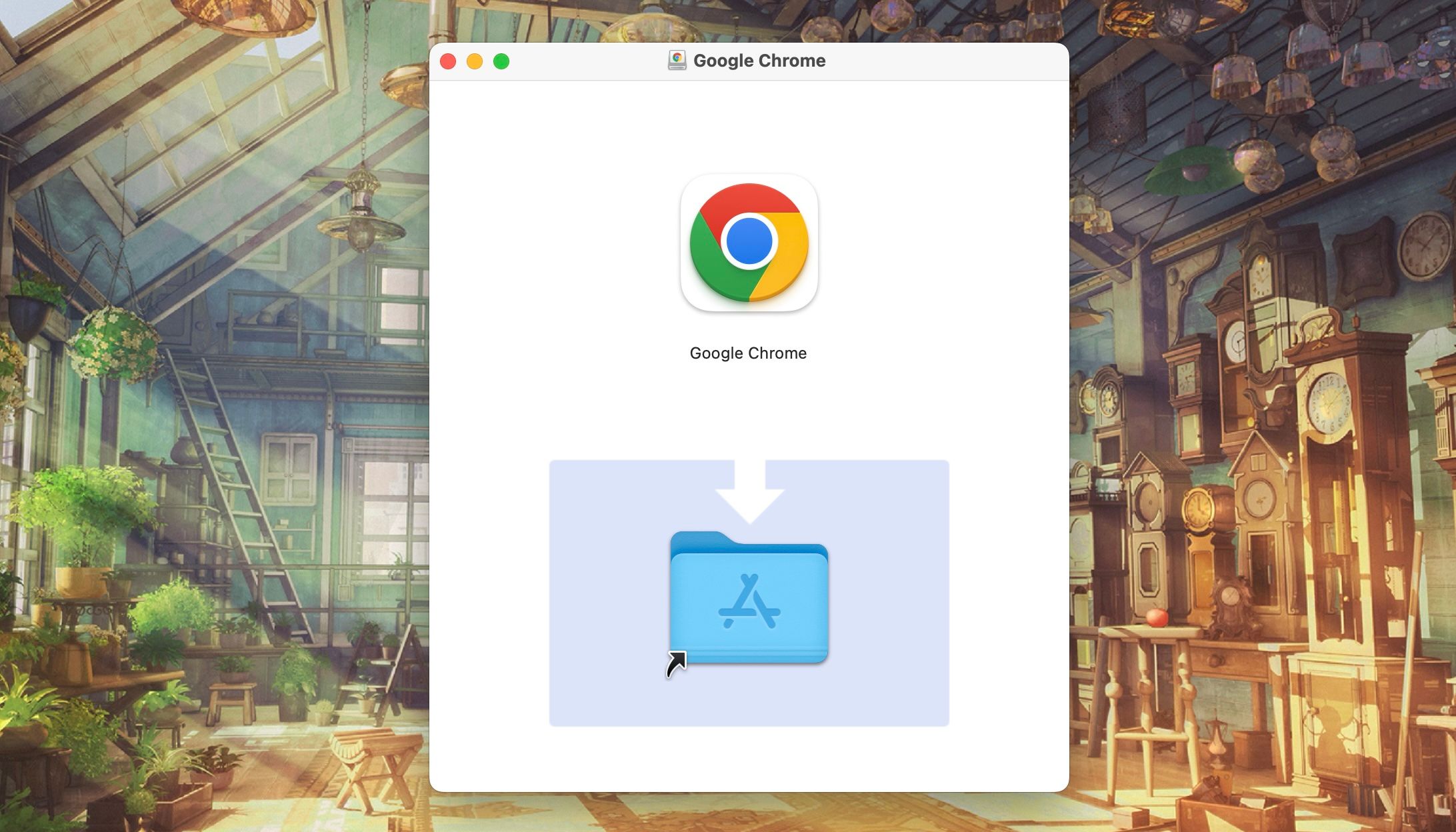 Pictograma Google Chrome de lângă dosarul Aplicații