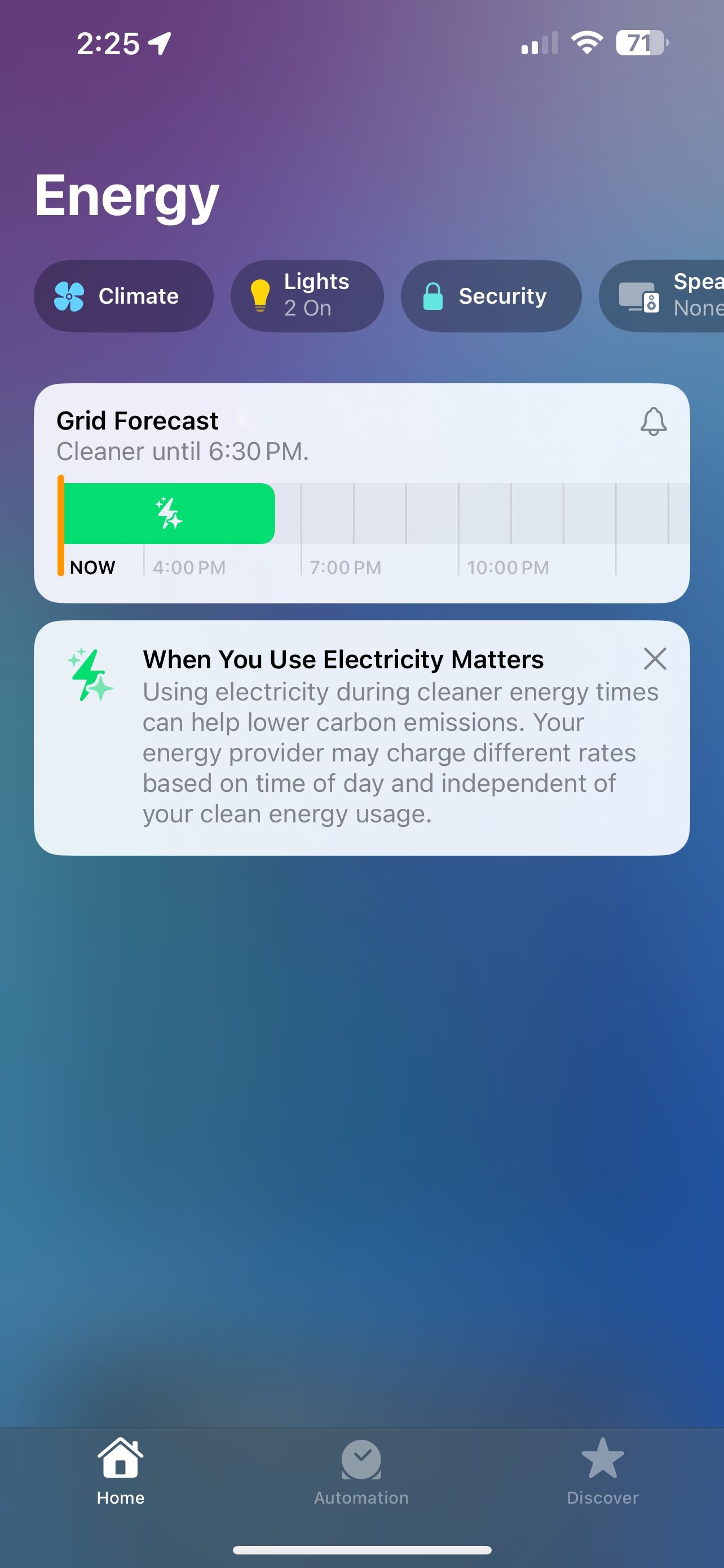 Apple Home App iOS 17 Energy Tab با Grid Forecast