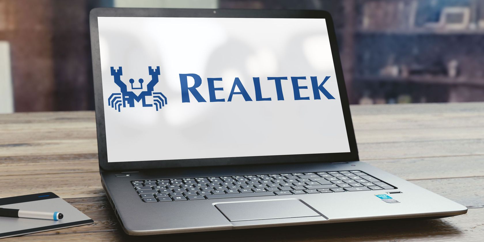 Realtek logo on Windows laptop