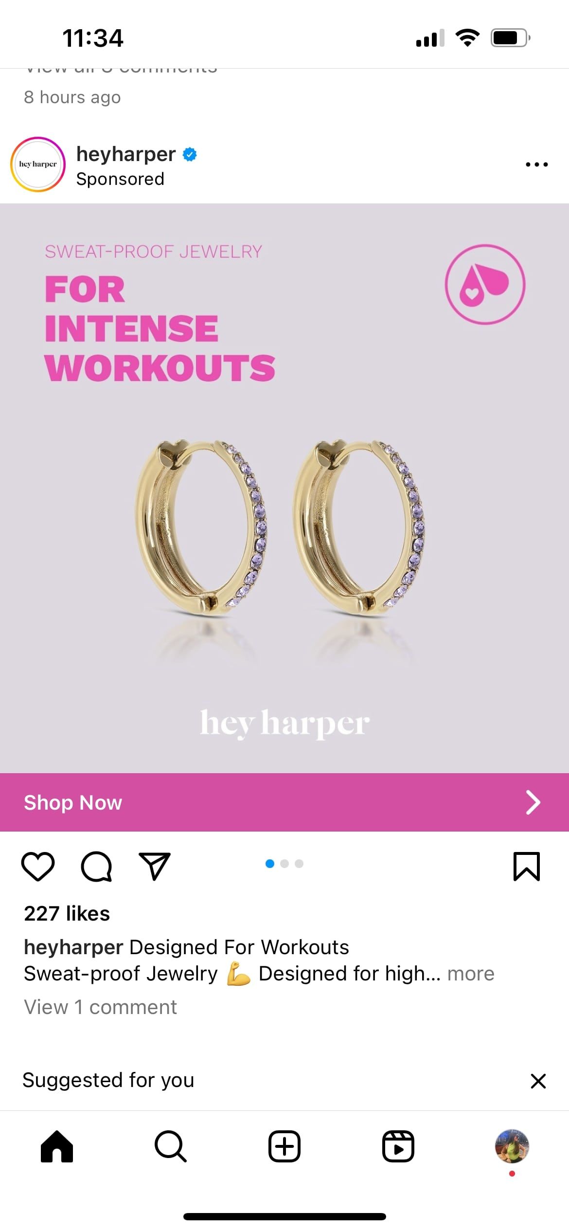 Instagram ad with link