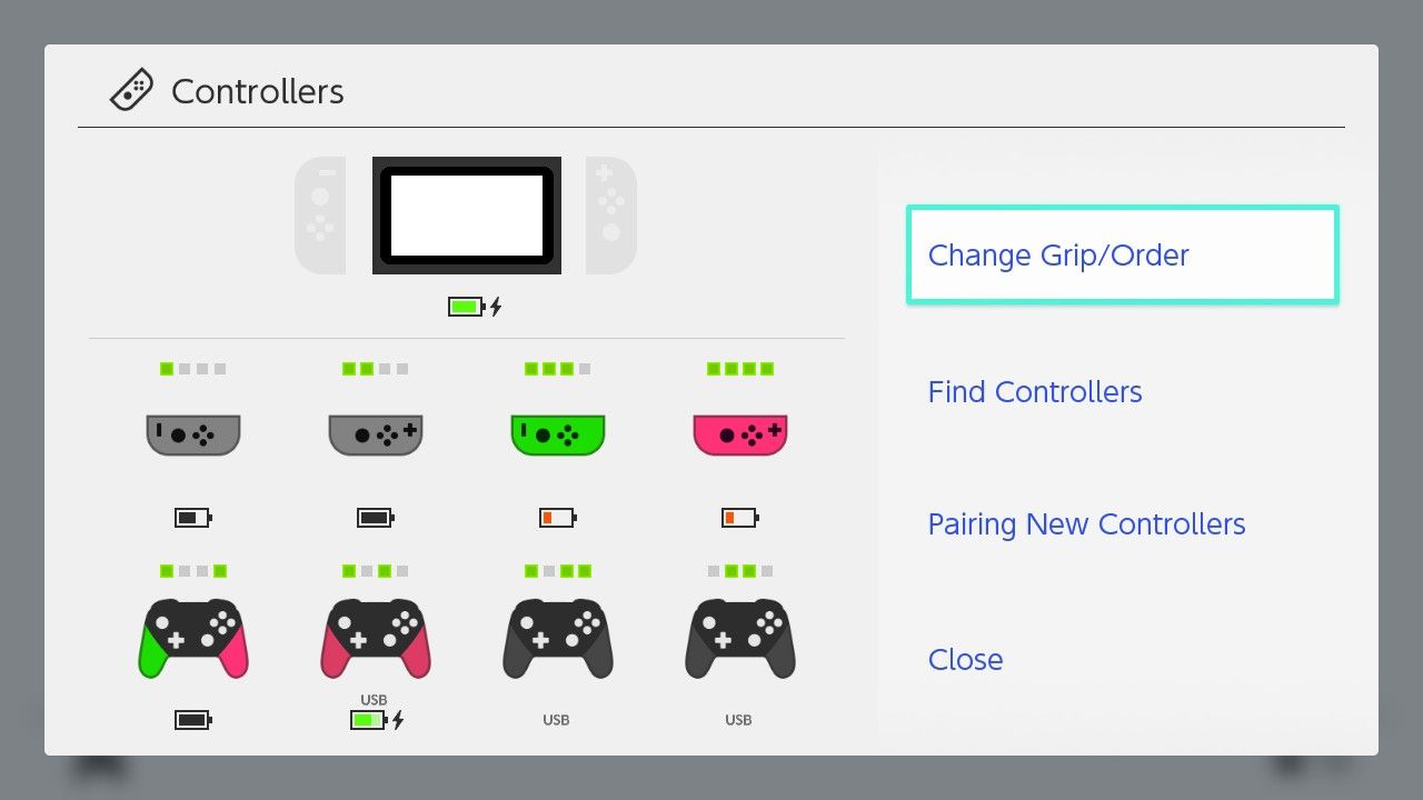 Uma imagem promocional da opção Change Grip And Order no Nintendo Switch