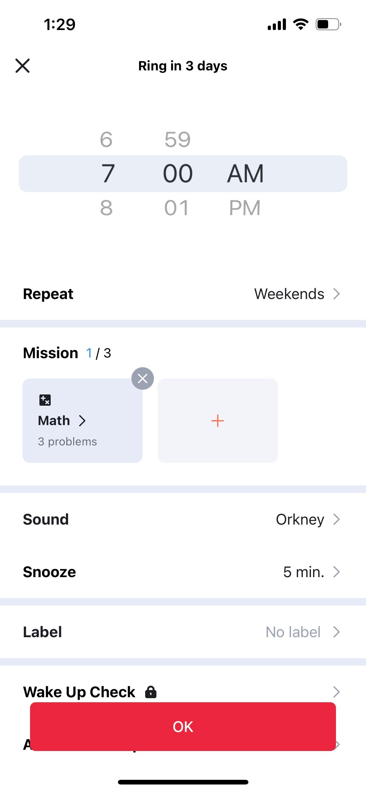 set alarm in alarmy app