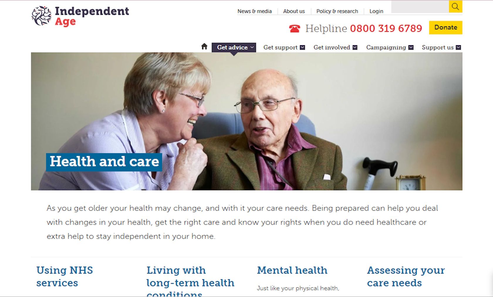 site-ul web de sănătate mintală de vârstă independentă