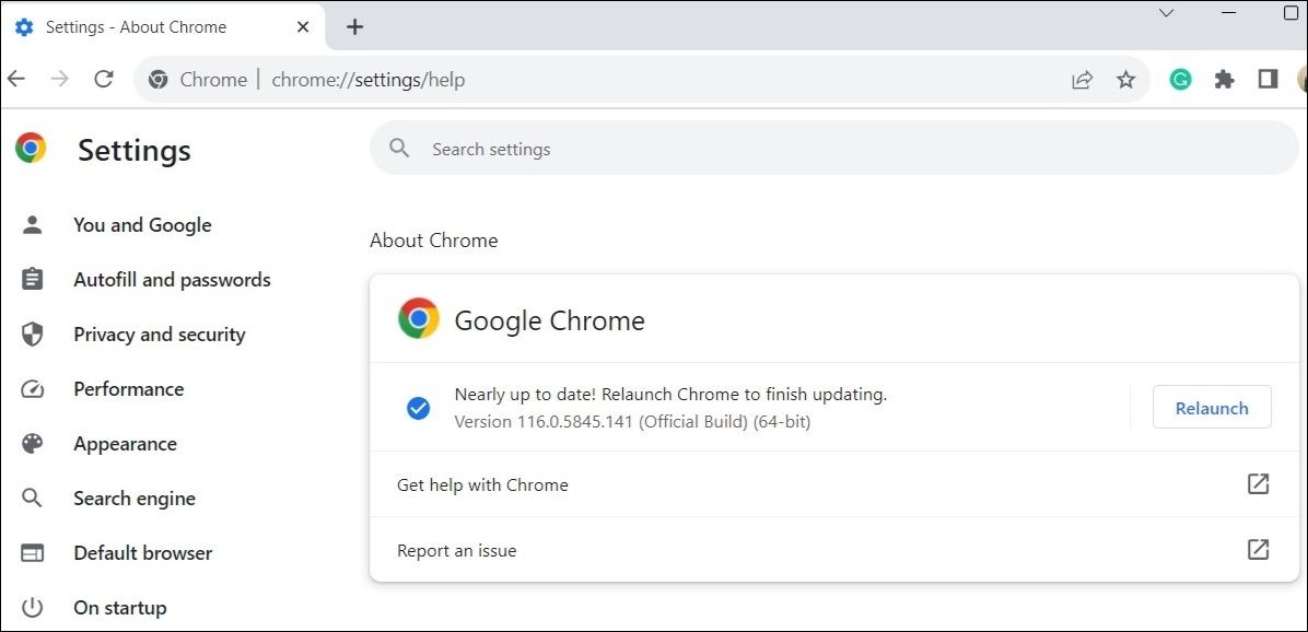 Instalați actualizările Chrome