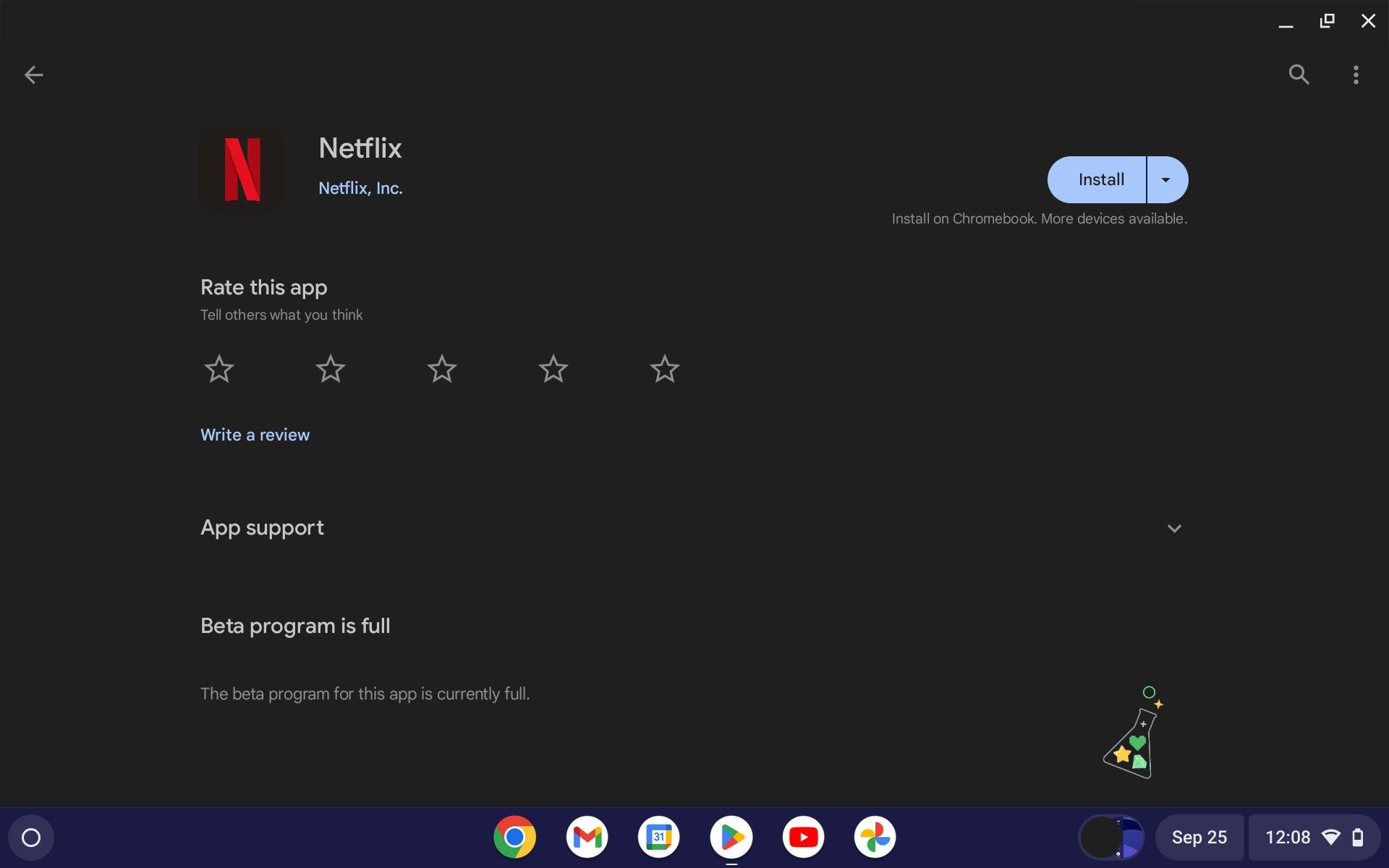 صفحه نصب Netflix در فروشگاه Chromebook Play