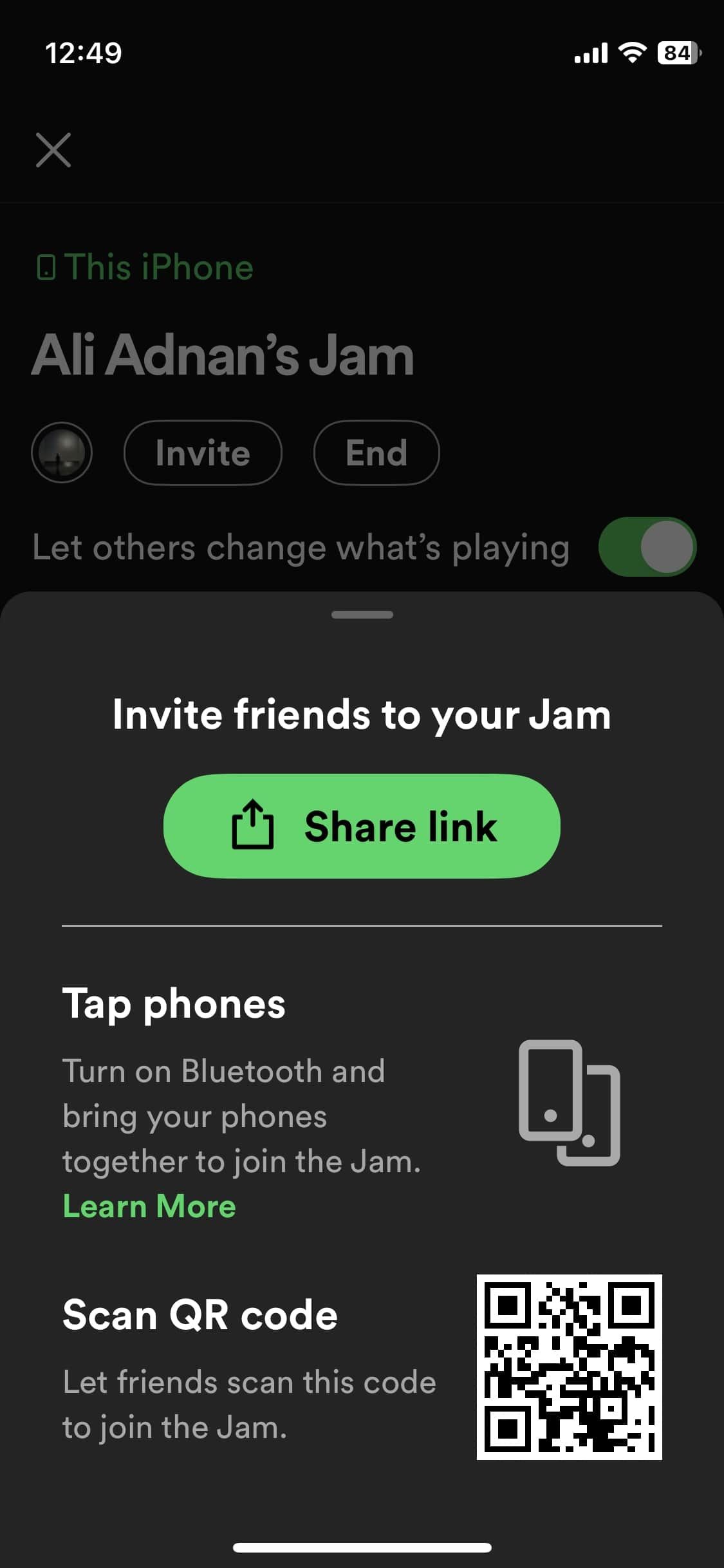 دعوت از دوستان به spotify jam-1