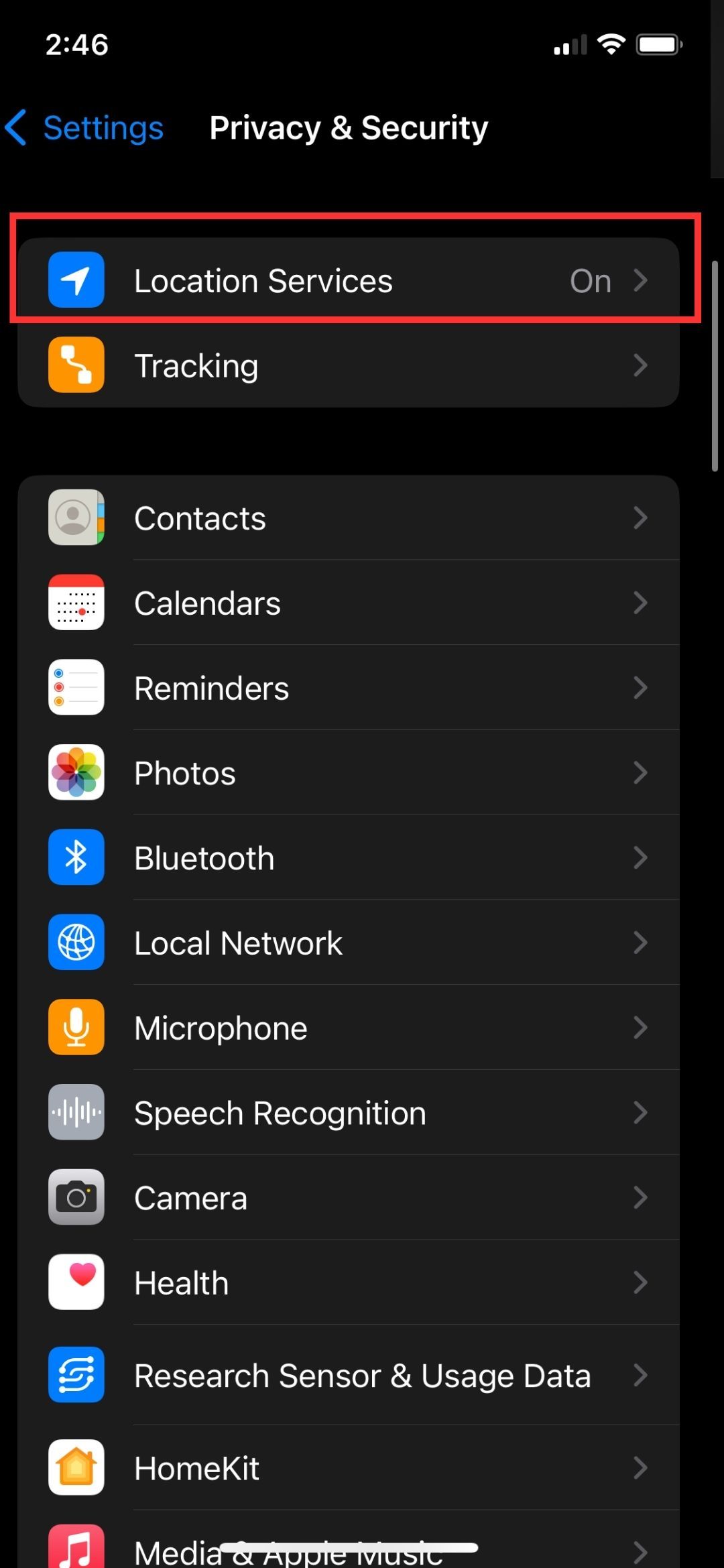 IPhone Privacy and Security Location Settings