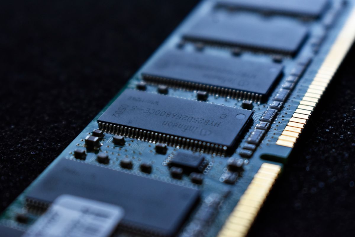 A close-up of an internal computer part.