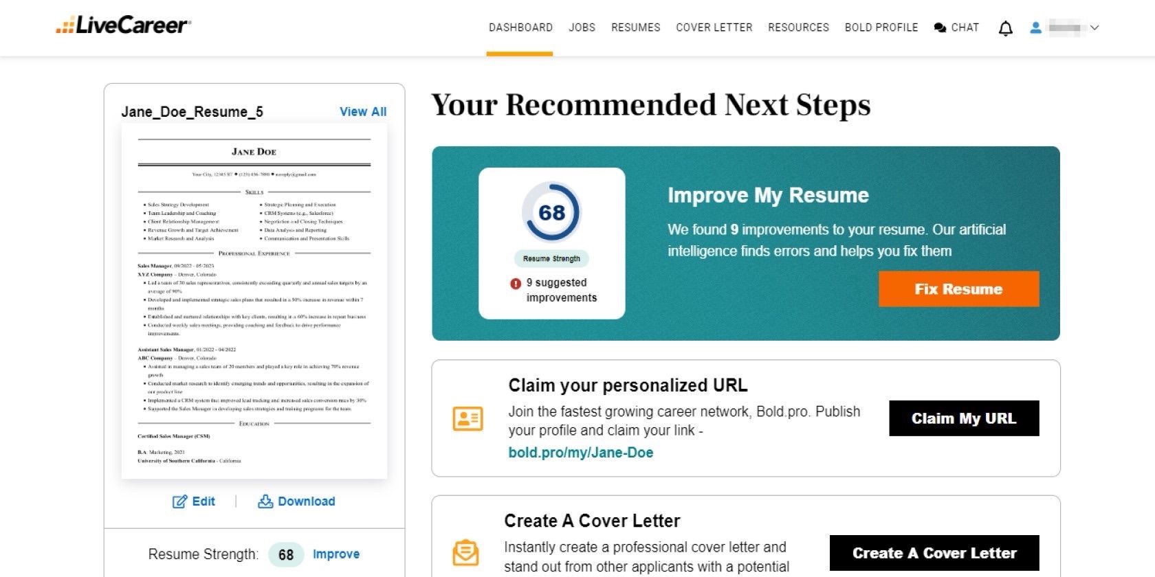 LiveCareer's_resume_checker