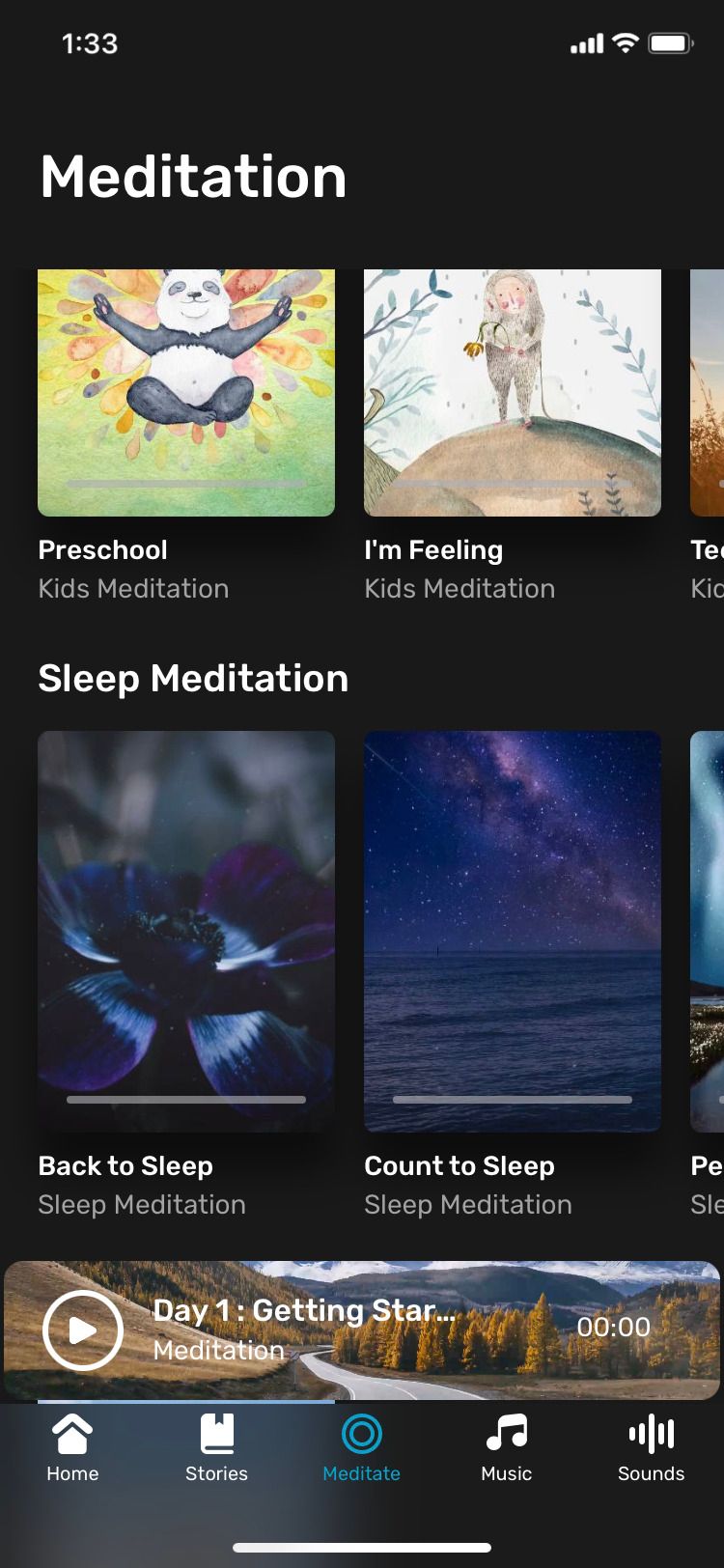 Meditation by Soothing Pod app sleep meditations