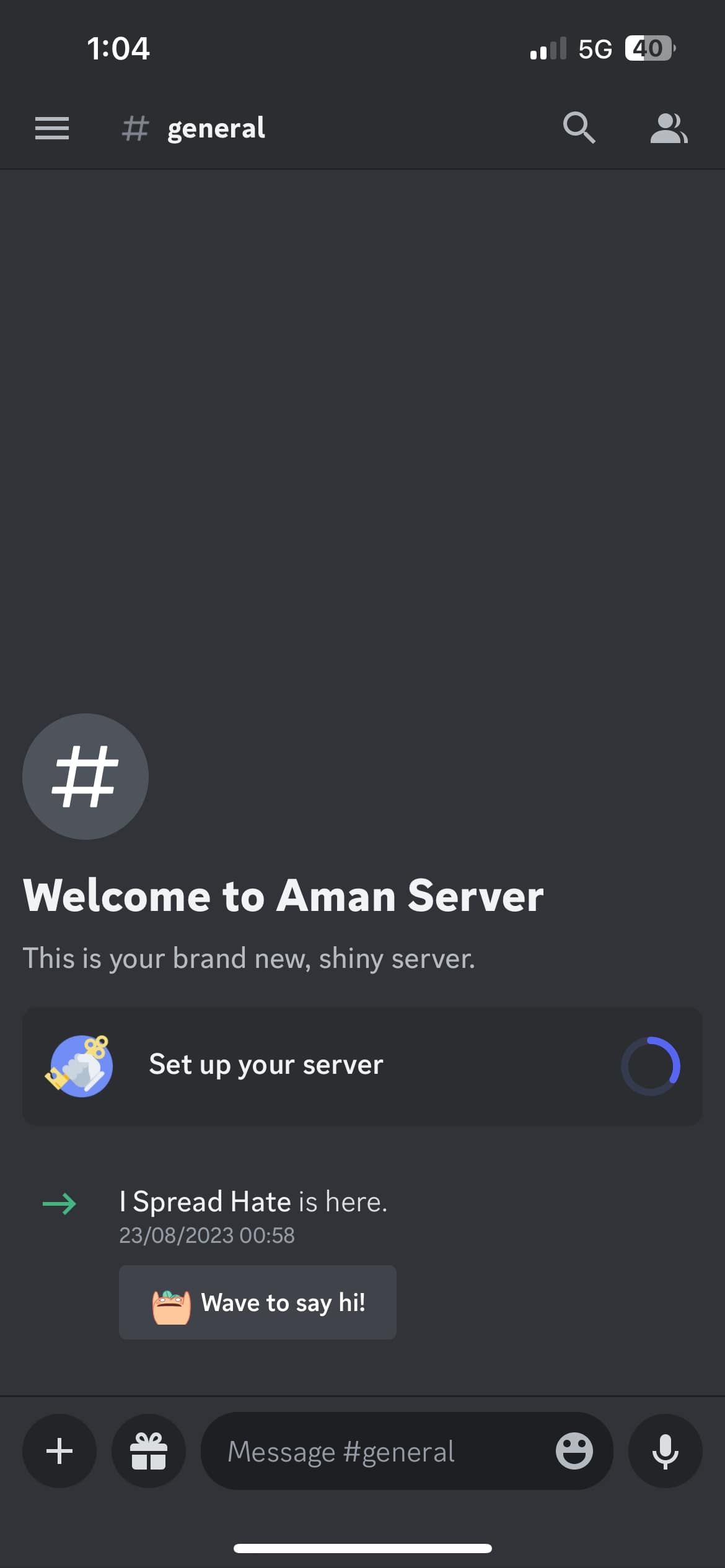 نماد عضو در برنامه تلفن همراه Discord