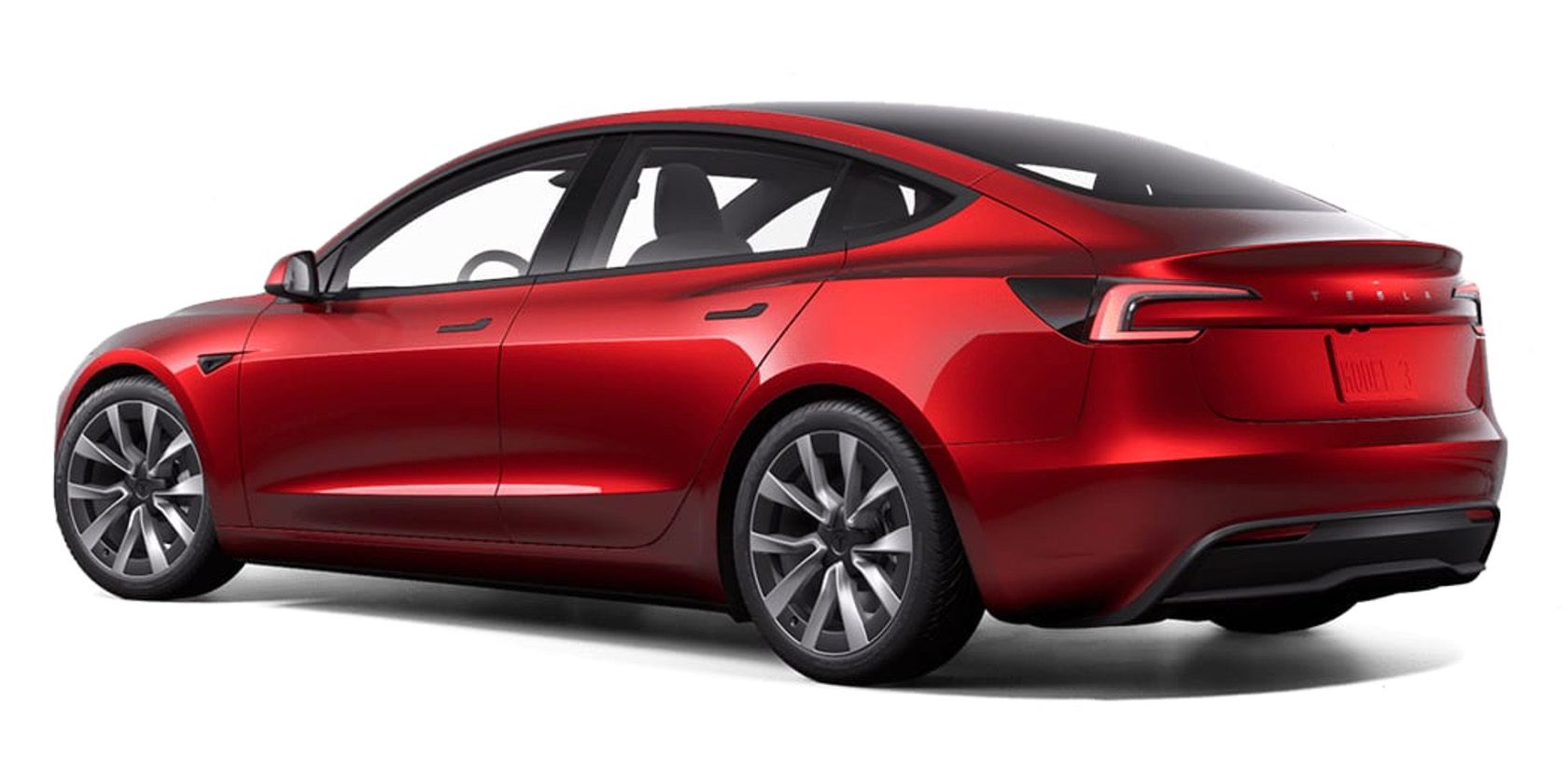Extremidade traseira facelift do Tesla Model 3