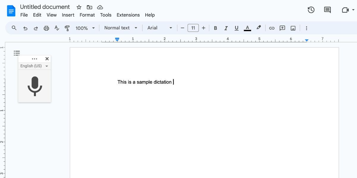 voice typing in google docs