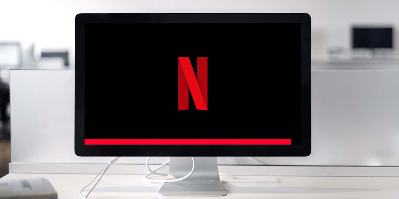Computer screen with Netflix logo