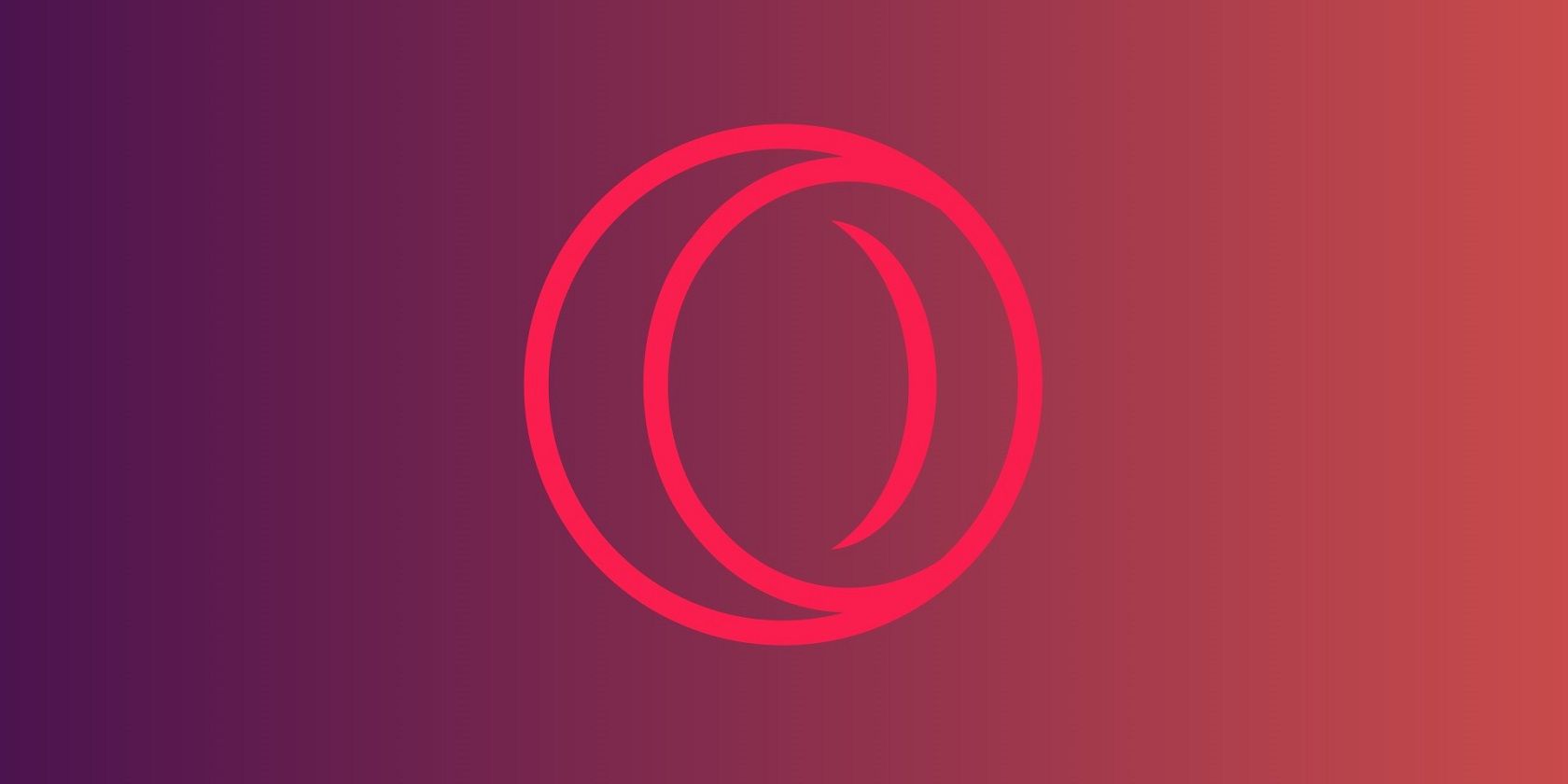 Opera GX Logo on Maroon and Purple Gradient Background