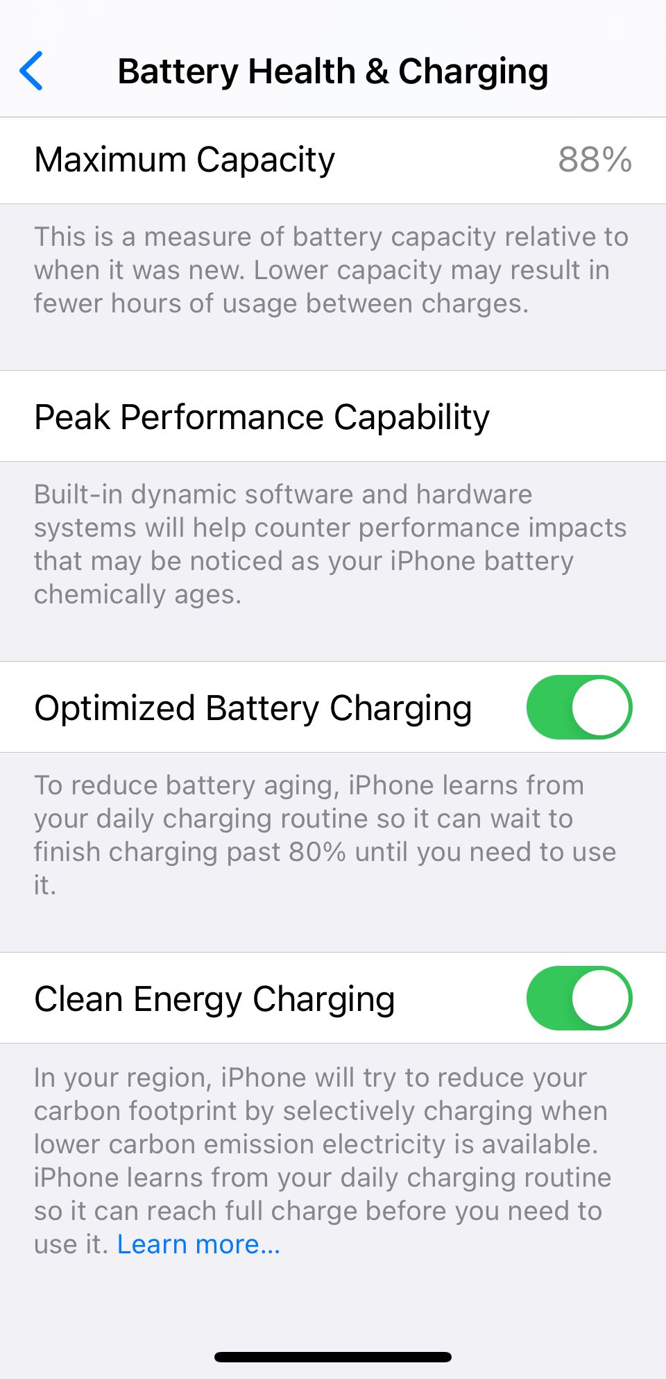 optimized battery charging iphone