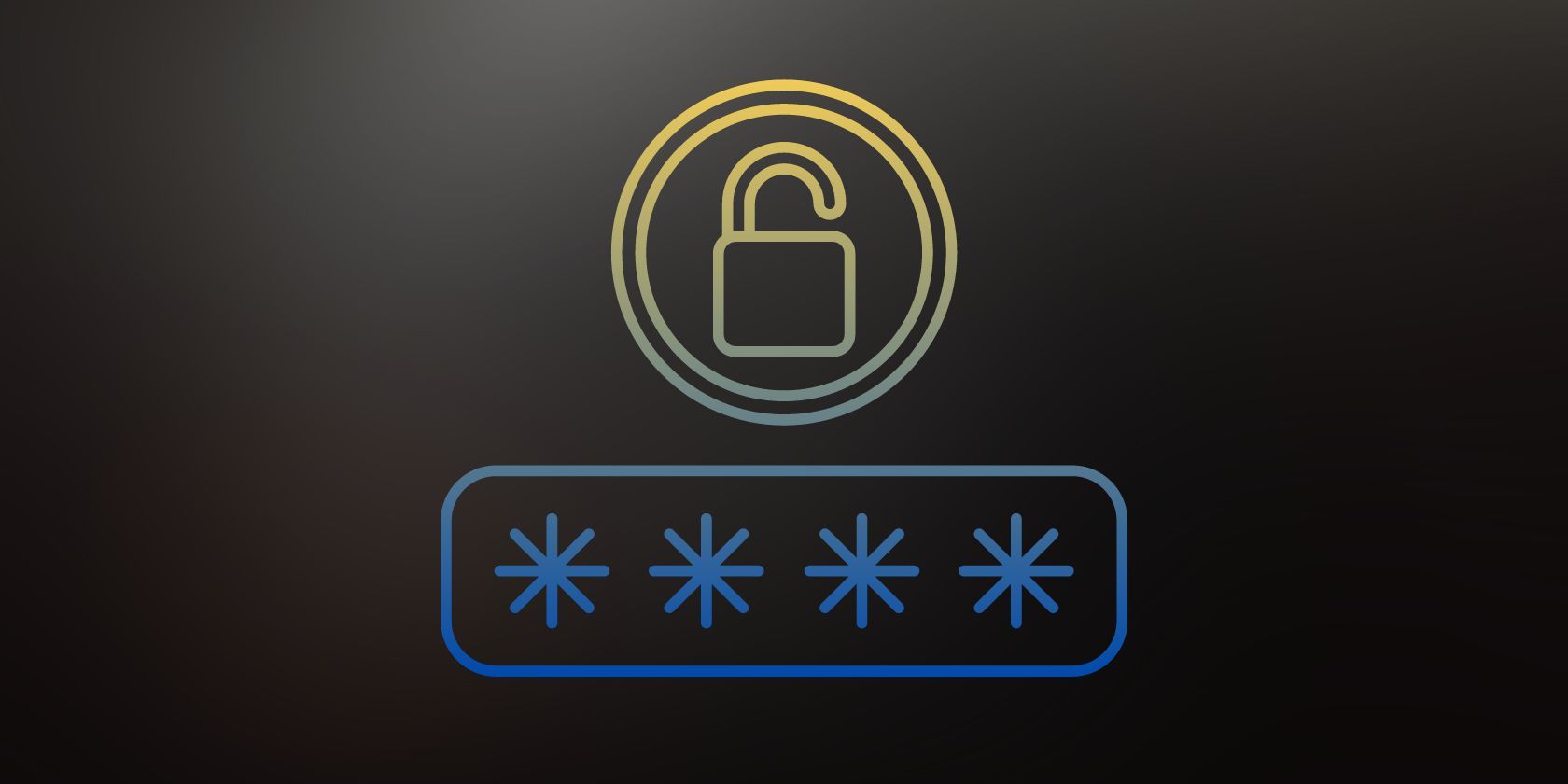 Password lock symbol on dark background 