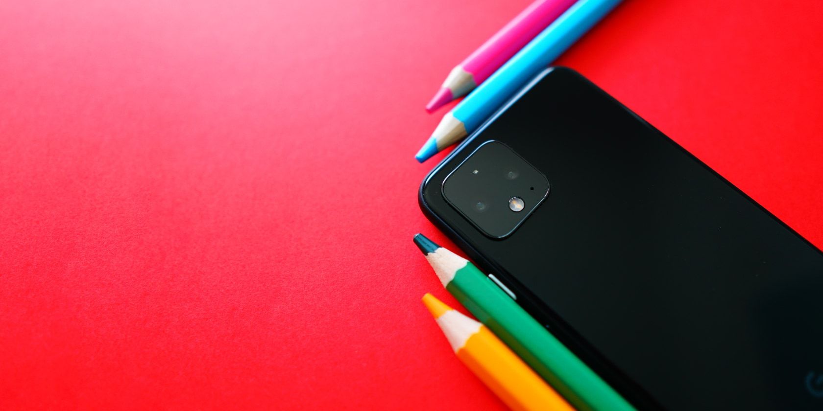 pencils with android phone