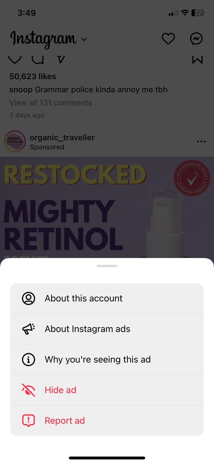 anúncios personalizados no instagram