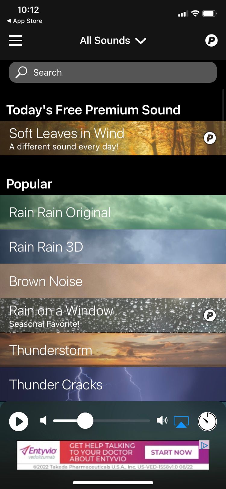Rain Rain Sleep Sounds app popular screen