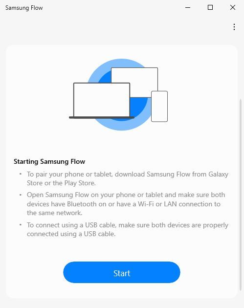 Экран запуска Samsung Flow