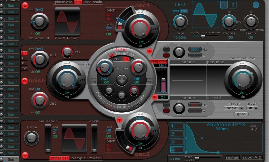 سینت سایزر در Ultrabeat Drum Machine در Logic Pro