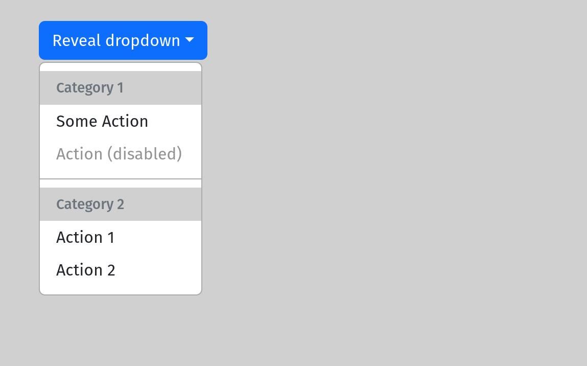 اسکرین شات یک جزء ButtonDropdown