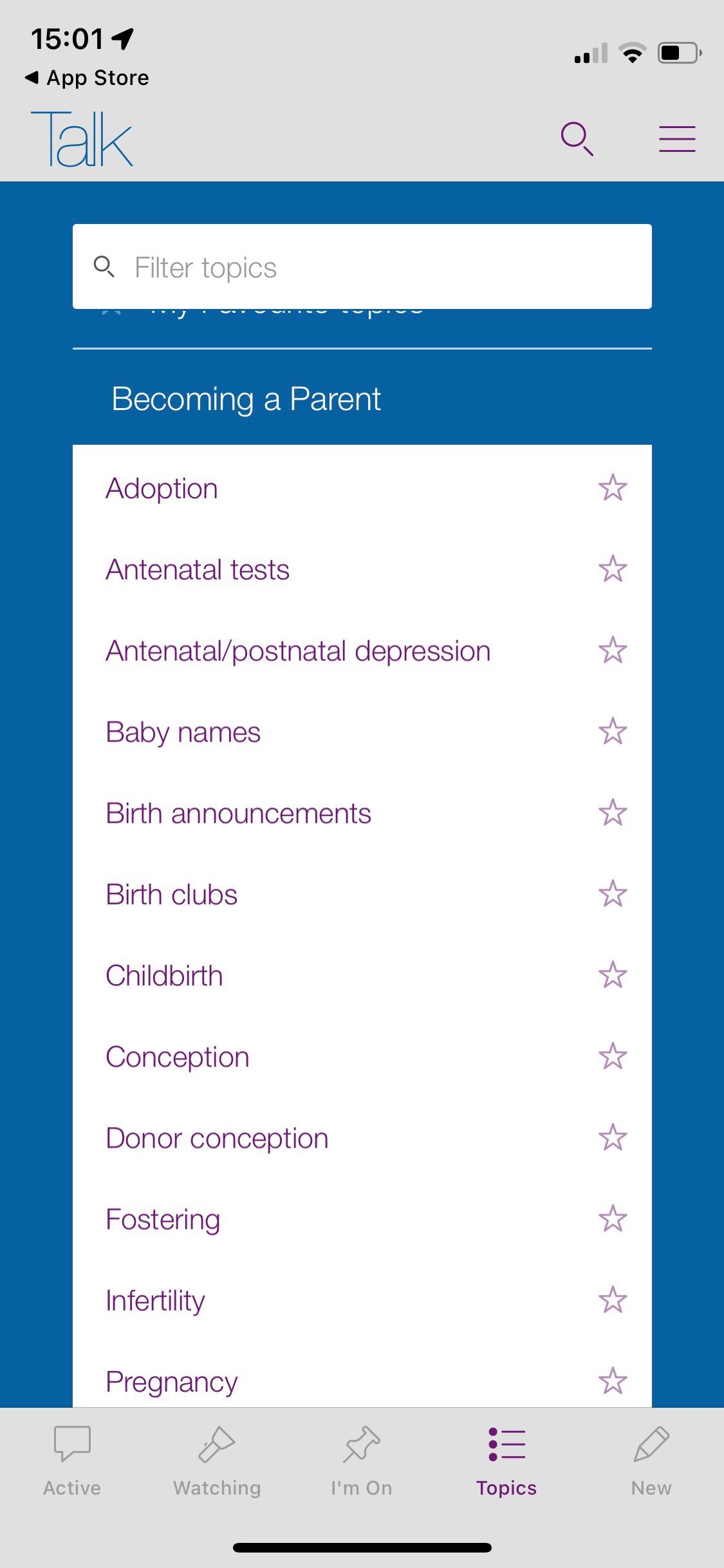 اسکرین شات برنامه Mumsnet Becoming a Parent