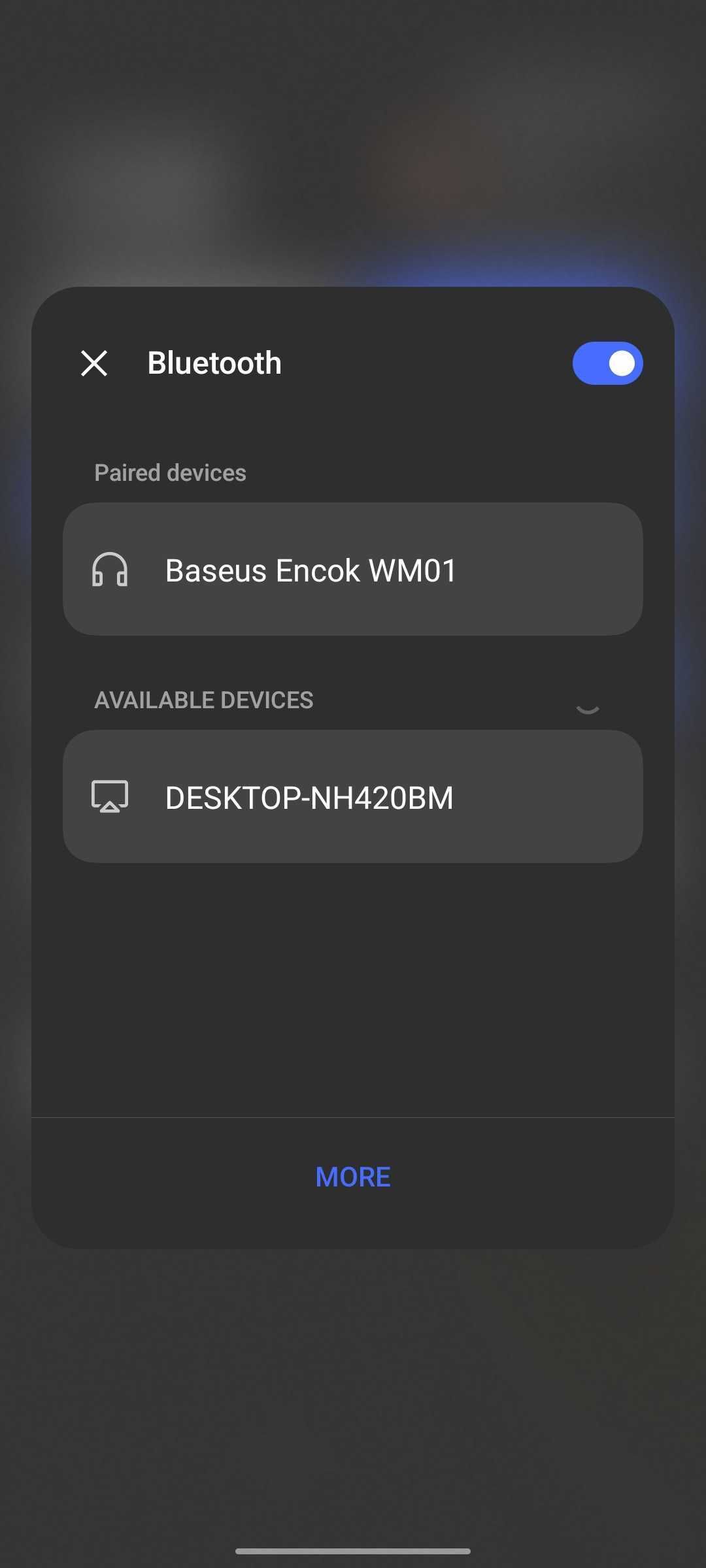 Choose an available Bluetooth device to connect