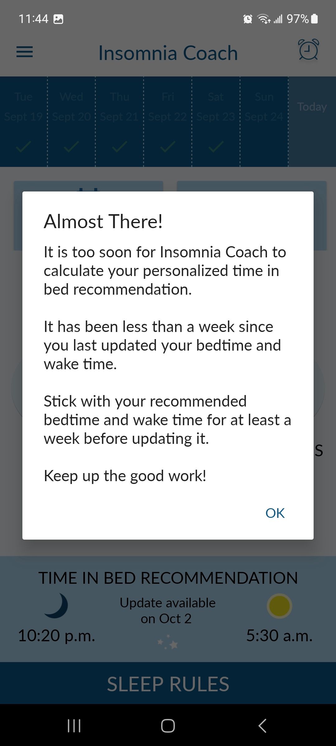 اسکرین شات برنامه Insomnia Coach Sleep Rules