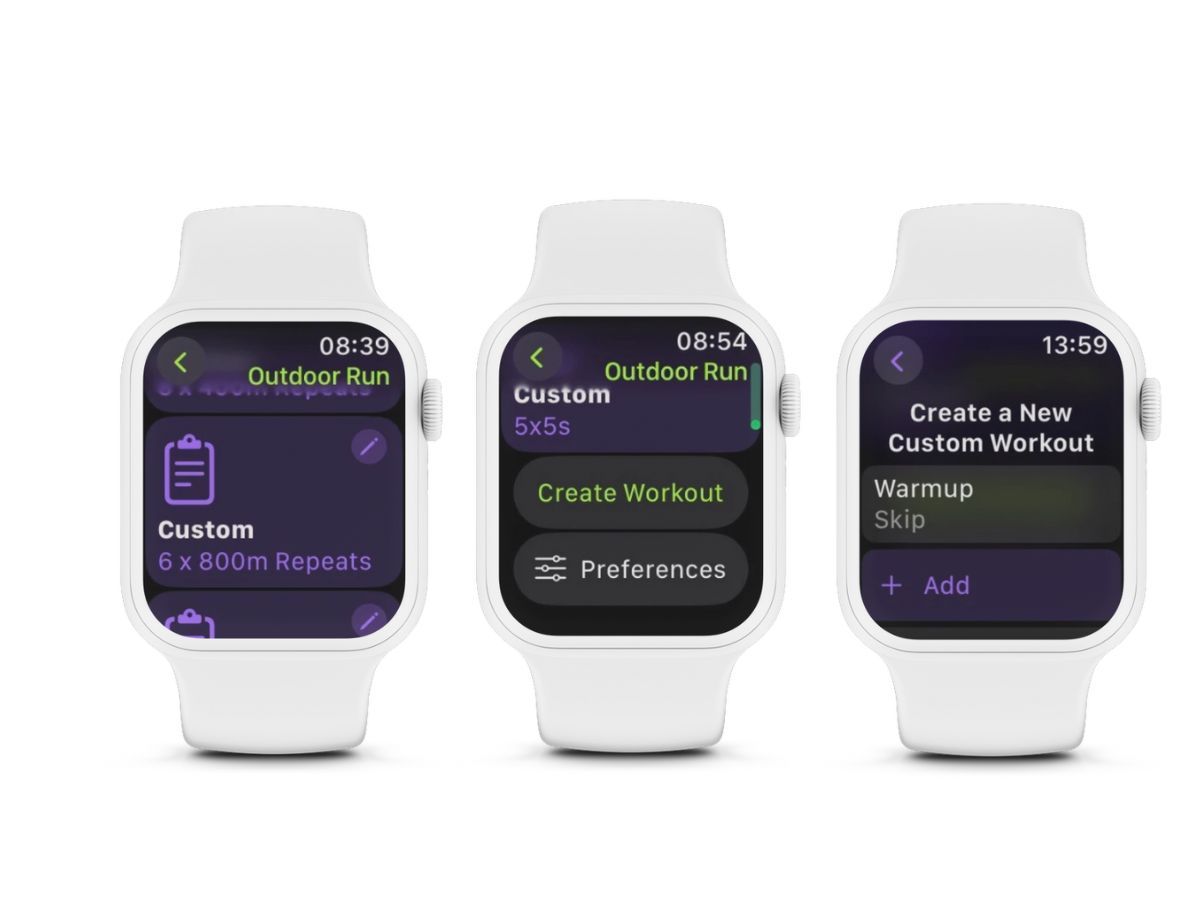 Capturas de tela do Apple Watch criam função de treino personalizada