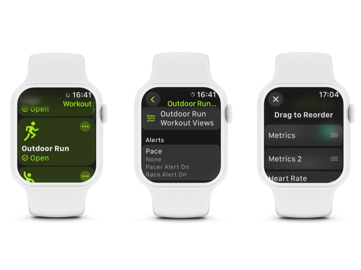 Capturas de tela do Apple Watch personalizam função de visualização de treino