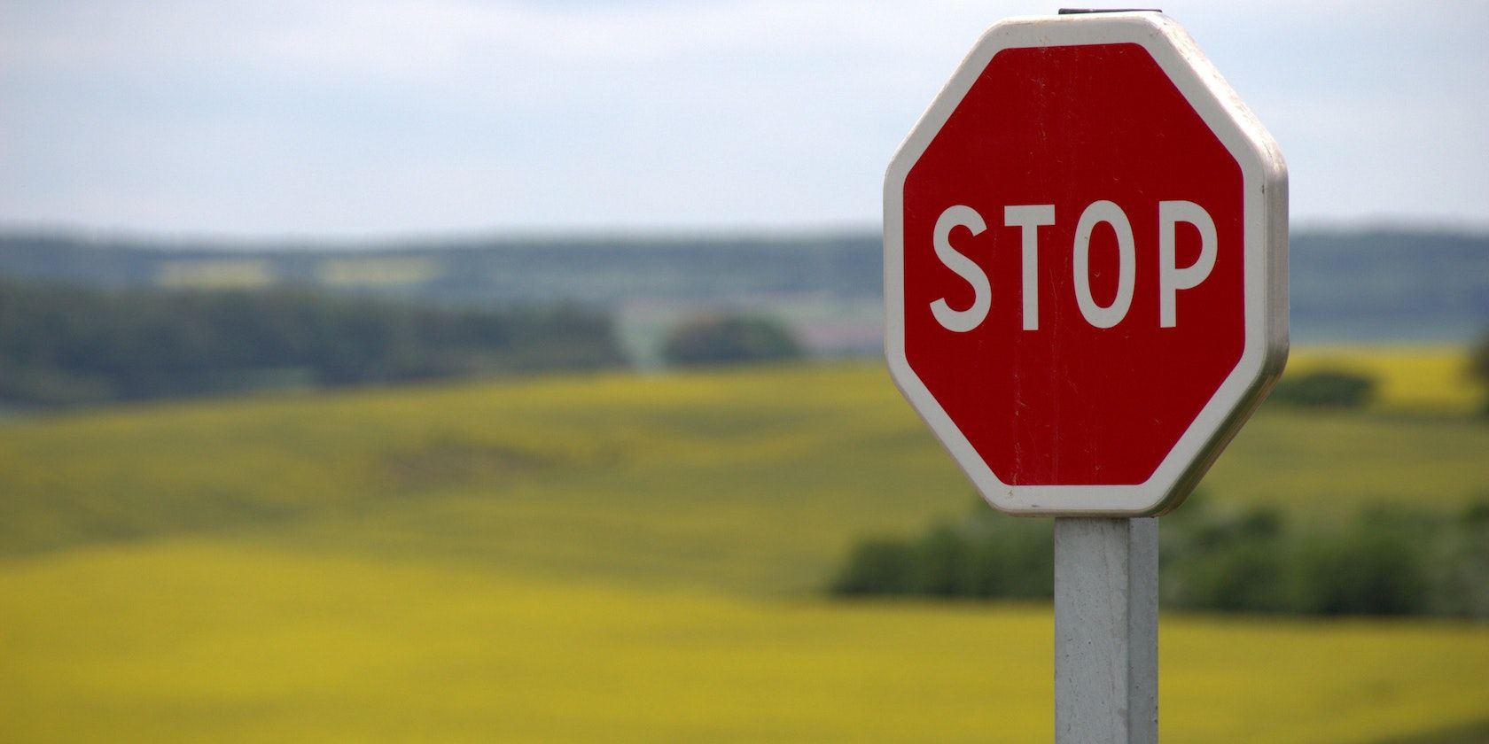 stop sign on the road side