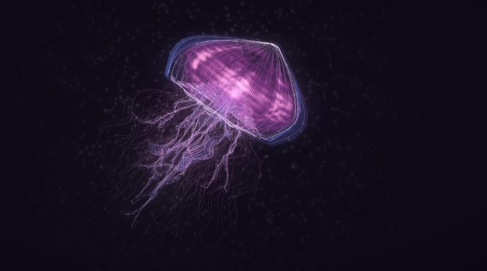 Интерактивный фон в виде медузы