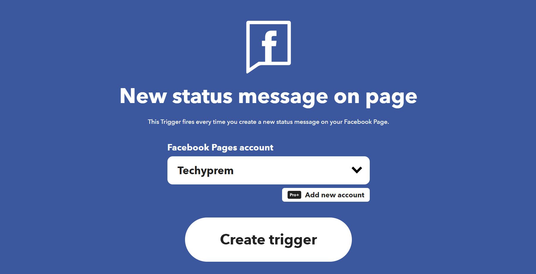ایجاد ماشه صفحات فیس بوک-IFTTT