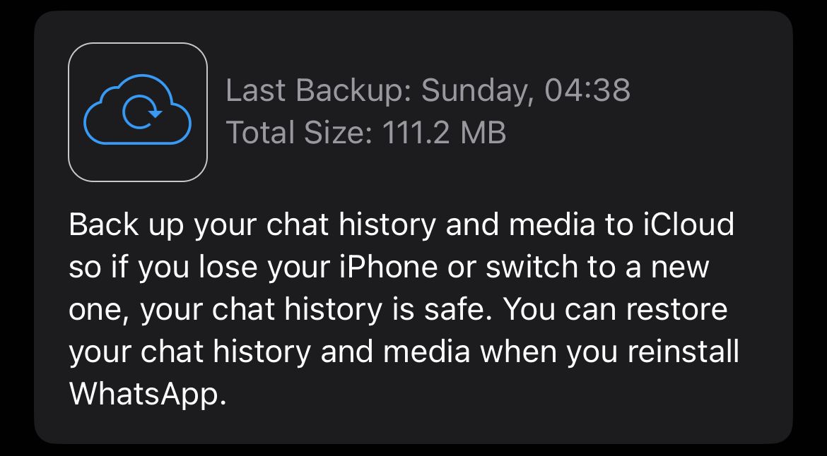 Guia de informações de backup do WhatsApp para iOS