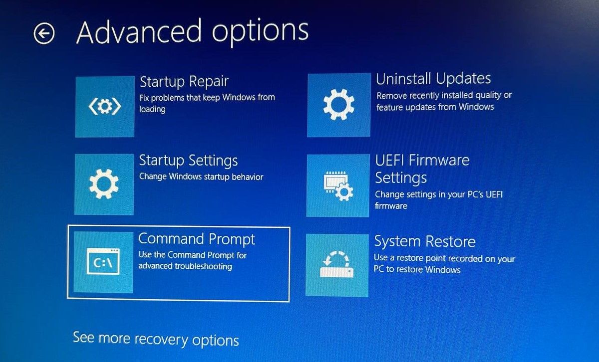Windows Advanced Mode Options