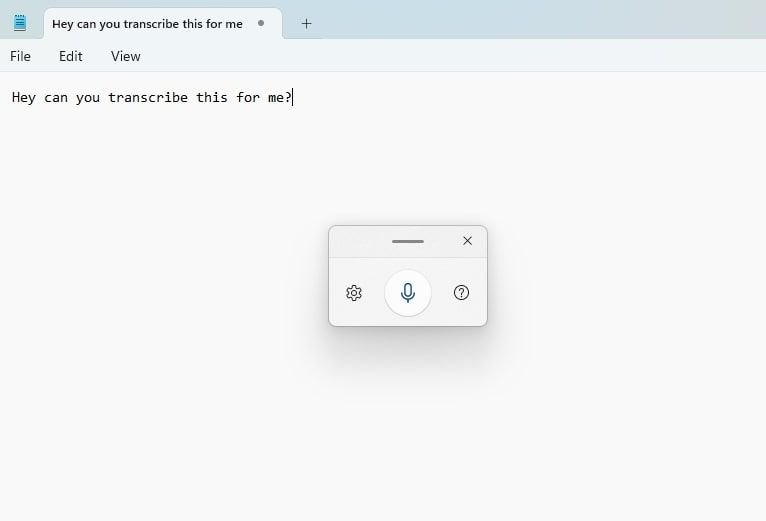 Usando a ferramenta de ditado do Windows no bloco de notas