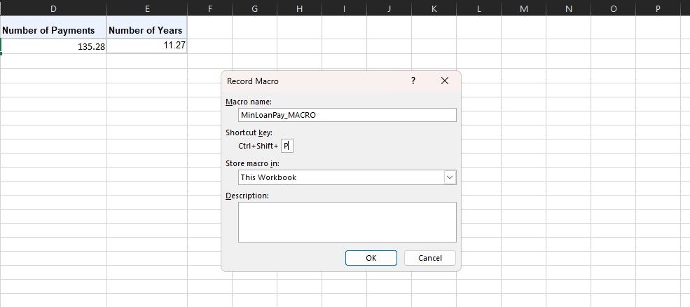 Assigning an Excel macro its shortcut key