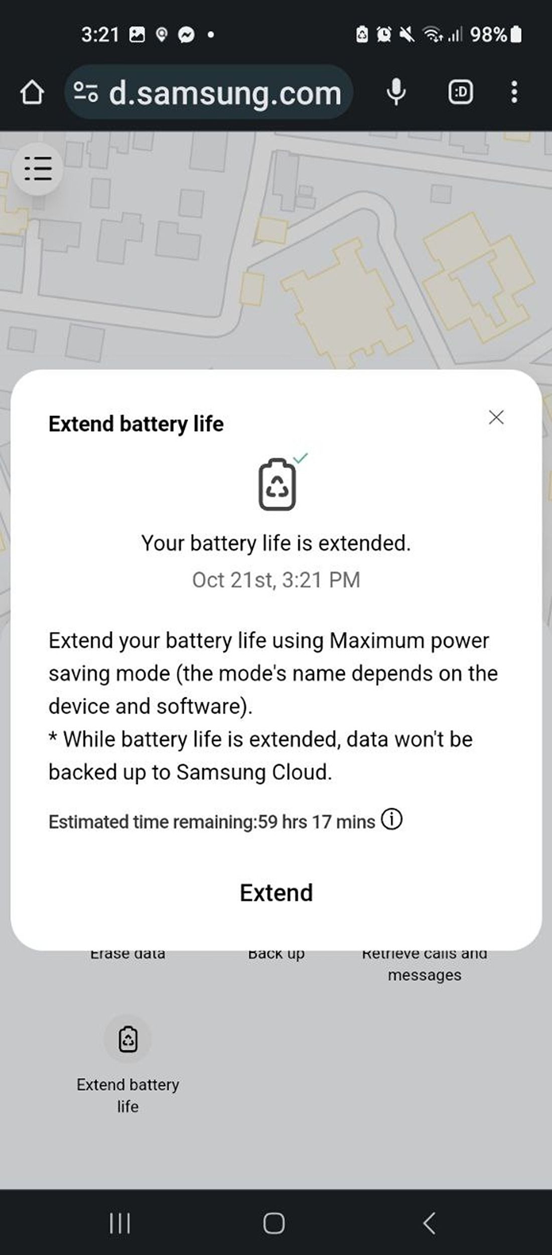 Battery life extension in Samsung SmartThings Find