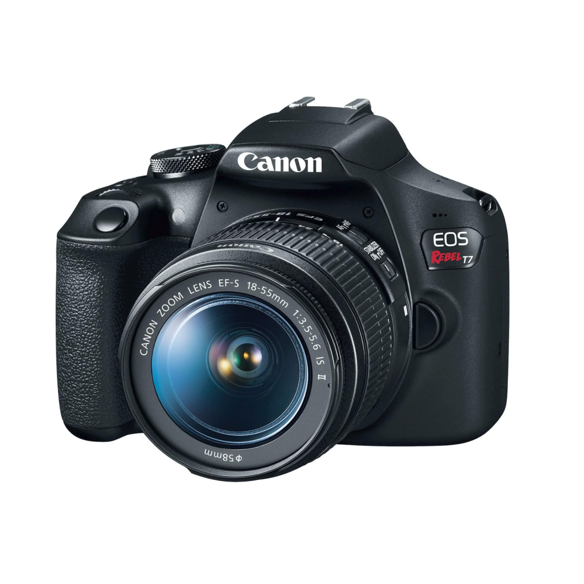 A Canon EOS Rebel T7 DSLR camera