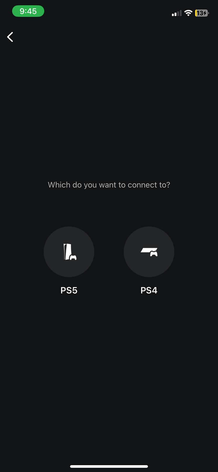 choosing a console to connect to on the PlayStation Remote Play mobile app