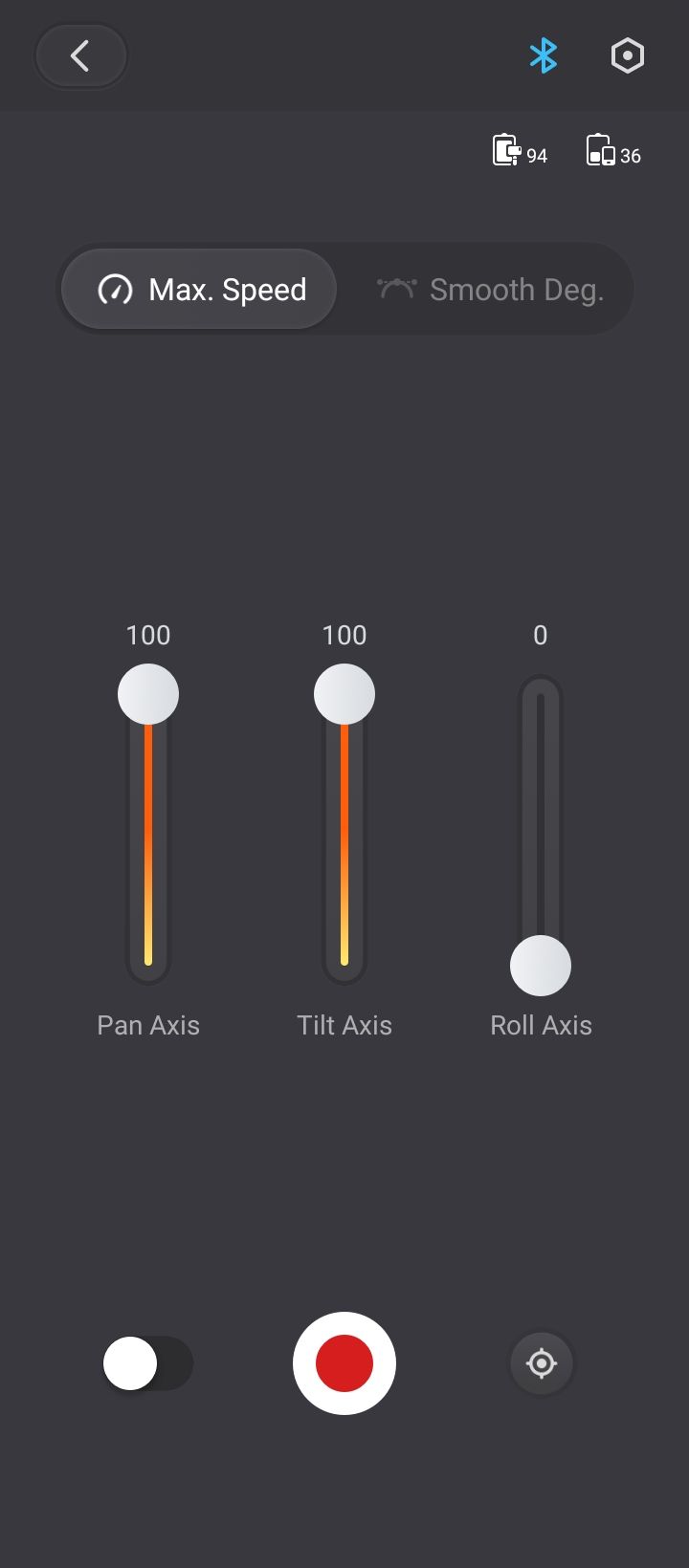 Crane 4 ZY app setting tweaking
