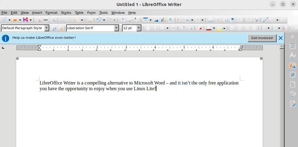 ایجاد یک سند در libreoffice writer